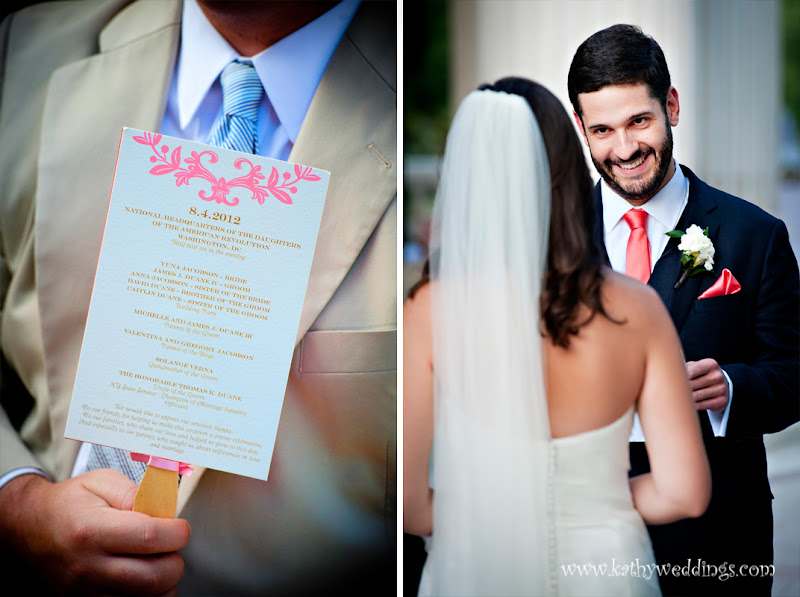 Hand fan wedding DAR constituion Hall